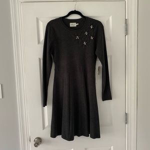 Eliza J Brand Charcoal Gray Sweater Dress